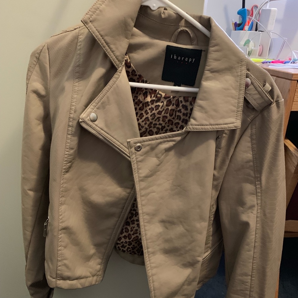 Tan leather jacket